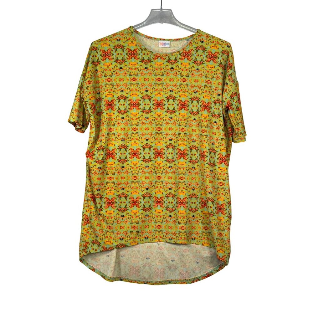 LuLaRoe Irma Womens Size Small Hi-Lo Patterned Top